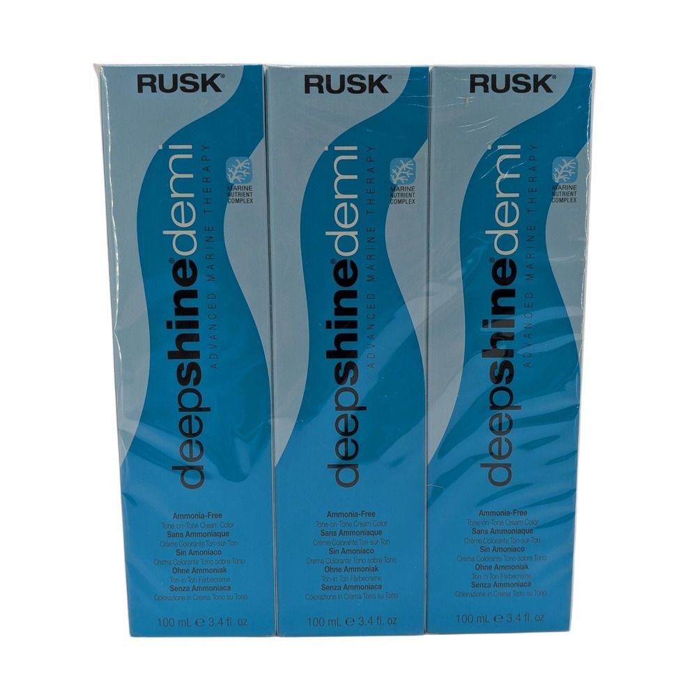 Lot of 3 RUSK Deepshine Demi 7.4C Copper Blonde Hair Color 3.4oz Ammonia Free